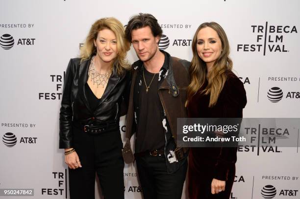 Ondi Timoner, Matt Smith, and Eliza Dushku attend the 'Mapplethorpe' premiere during the 2018 Tribeca Film Festival at SVA Theatre on April 22, 2018...