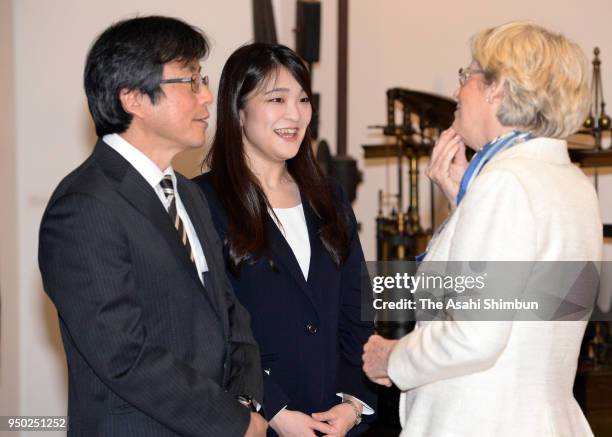 Princess Mako of Akishino is seen prior to the visit of King Carl XVI Gustaf of Sweden, Queen Silvia of Sweden at the exhibition "The Art of Natural...