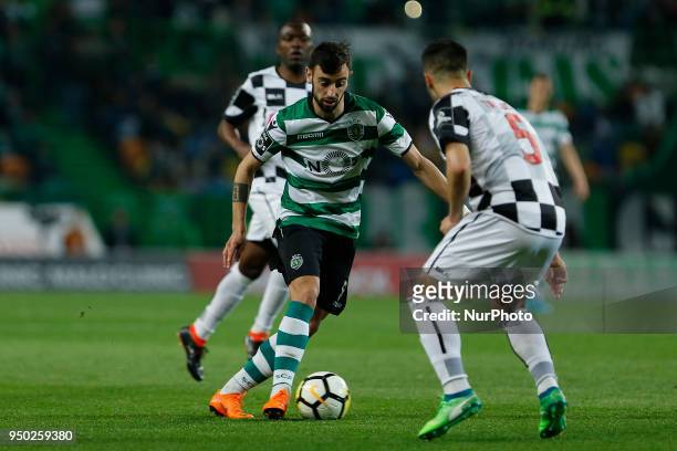 Sporting CP Midfielder Bruno Fernandes from Portugal during the Premier League 2017/18 match between Sporting CP and Boavista FC, at Alvalade Stadium...
