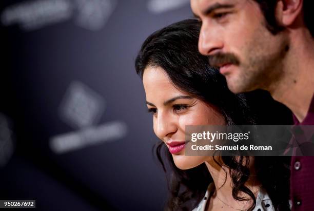 Javier Rey and Jana Perez attend 'Farina' Madrid Photocall on April 23, 2018 in Madrid, Spain.