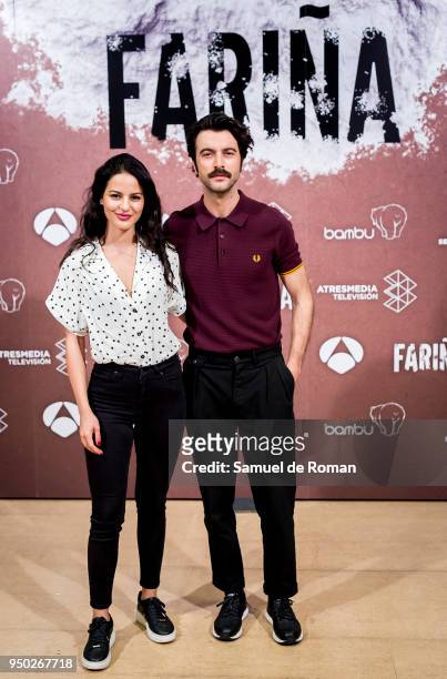 Javier Rey and Jana Perez attend 'Farina' Madrid Photocall on April 23, 2018 in Madrid, Spain.