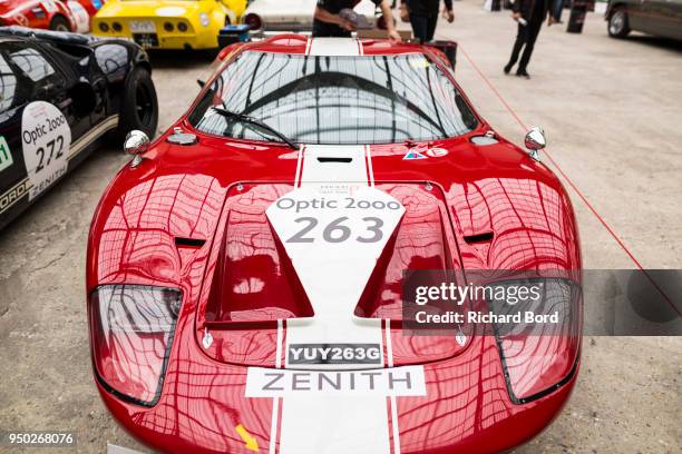 Ford GT 40 MKII 1967 is seen during the Tour Auto Optic 2000 at Le Grand Palais on April 23, 2018 in Paris, France.