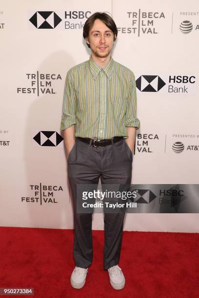 Owen Campbell Lane attends the premiere of "The Miseducation of Cameron Post" during the 2018 Tribeca Film Festival at Borough of Manhattan Community...