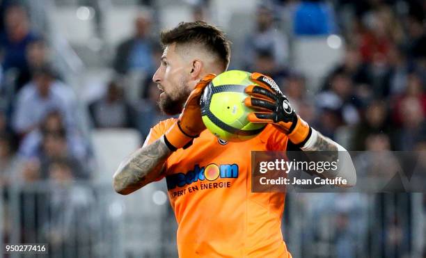 Goalkeeper of Bordeaux Benoit Costil during the French Ligue 1 match between FC Girondins de Bordeaux and Paris Saint Germain at Stade Matmut...