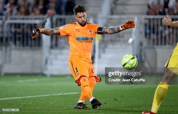 Goalkeeper of Bordeaux Benoit Costil during the French Ligue 1 match between FC Girondins de Bordeaux and Paris Saint Germain at Stade Matmut...