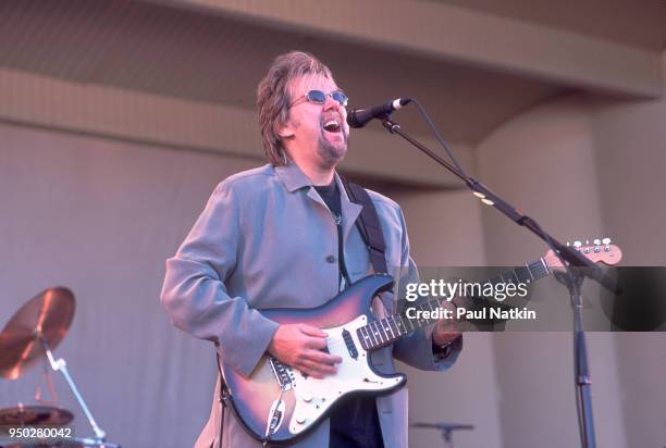 Singer Alan Parsons performing onstage at the Petrillo Bandshell in Chicago, Illinois, July 5, 2001.