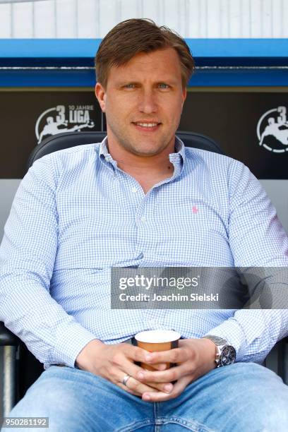 Markus Kroesche of Paderborn before the 3. Liga match between SC Paderborn 07 and SpVgg Unterhaching at Benteler Arena on April 21, 2018 in...
