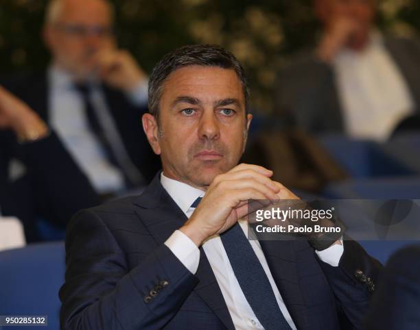 Italian football federation Vice Commissioner Alessandro Costacurta attends the FIGC meeting at Italian olympic committee on April 23, 2018 in Rome,...
