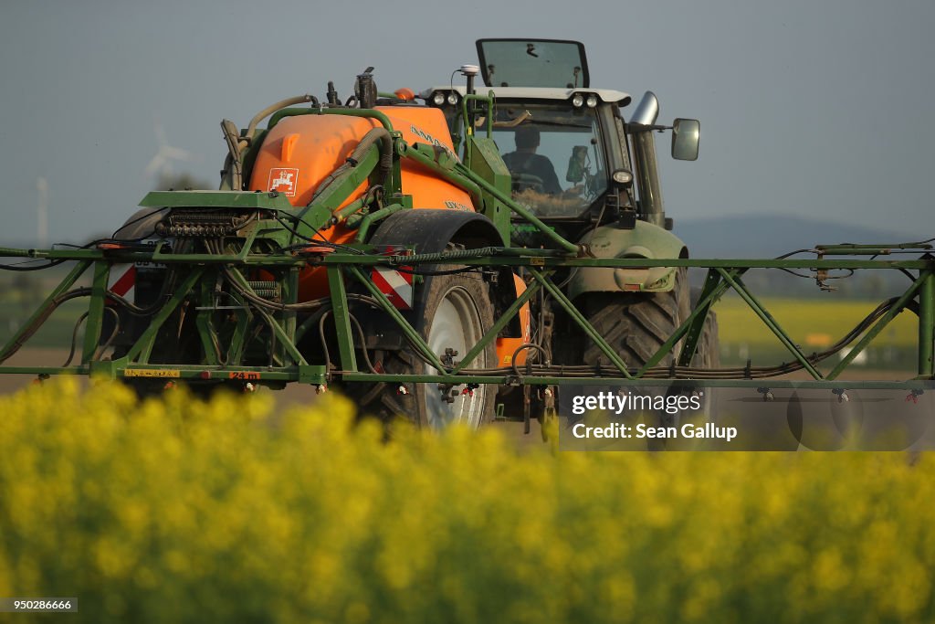 Tractor Sprays Pesticide