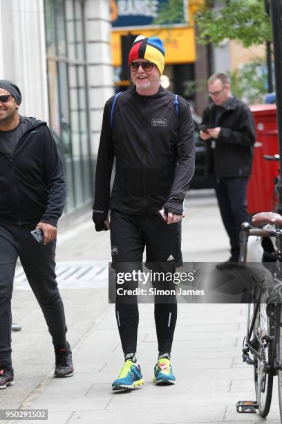 Chris Evans seen at the BBC studios on April 23, 2018 in London, England.