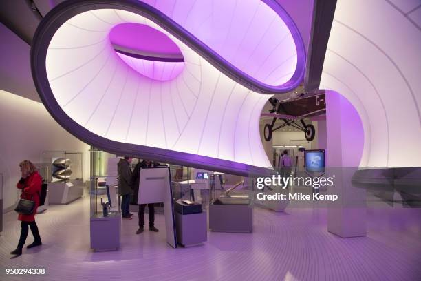 Mathematics exhibit with gallery designed by Zaha Hadid Architects at the Science Museum in London, England, United Kingdom. The Science Museum was...