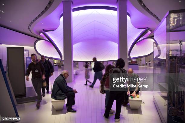 Mathematics exhibit with gallery designed by Zaha Hadid Architects at the Science Museum in London, England, United Kingdom. The Science Museum was...