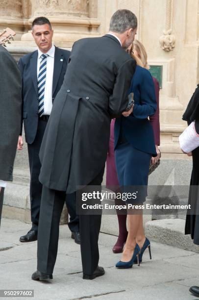 King Felipe of Spain and Cristina Cifuentes attend the 'Miguel de Cervantes 2017' Award, given to Nicaraguan writer Sergio Ramrez at Alcala de...