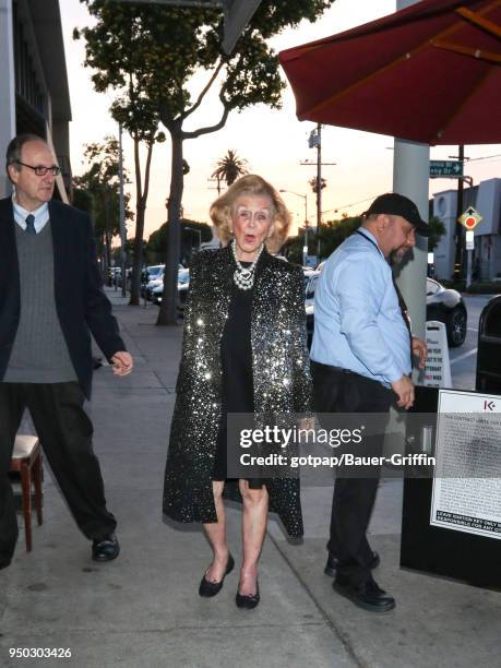 Barbara Davis is seen on April 22, 2018 in Los Angeles, California.