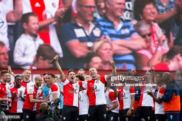 Bart Nieuwkoop of Feyenoord, Sven van Beek of Feyenoord, Jeremiah St Juste of Feyenoord, Ridgecciano Haps of Feyenoord, Jan Arie van der Heijden of...