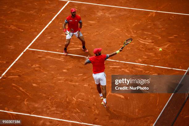 Juan Sebastian CABAL and Robert FARAH from Colombia during the Barcelona Open Banc Sabadell 66º Trofeo Conde de Godo first round match between Benoit...