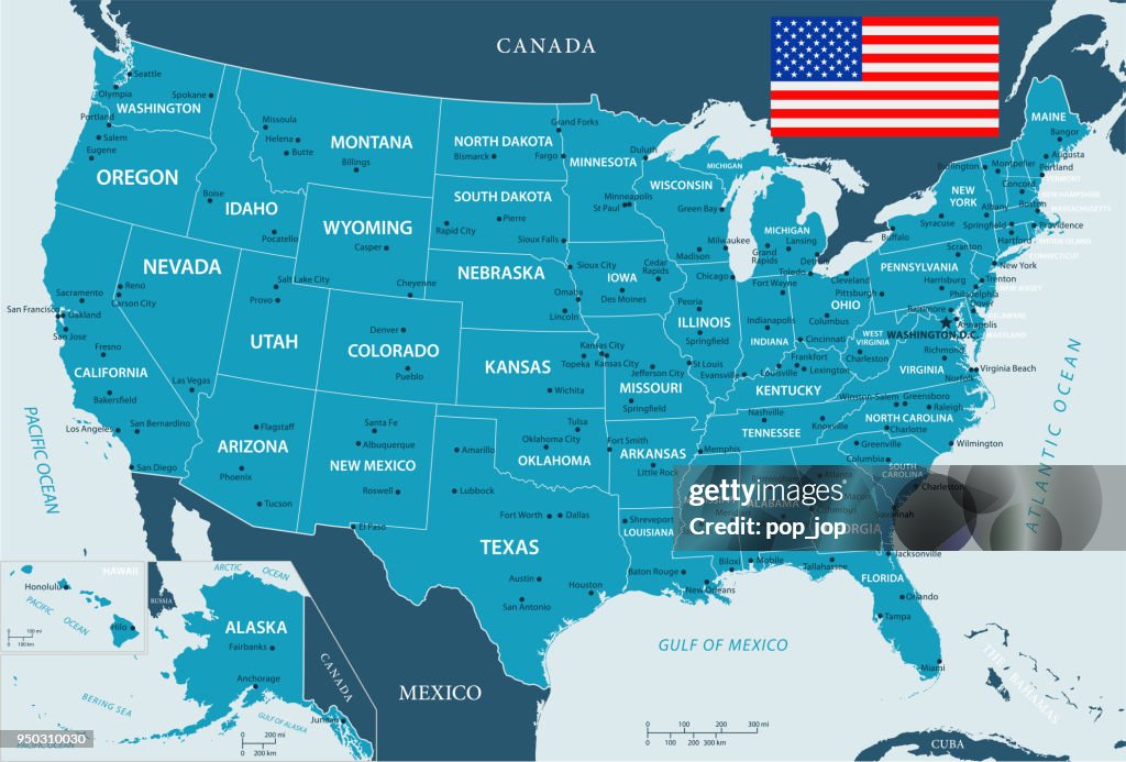 Map of United States - Vector