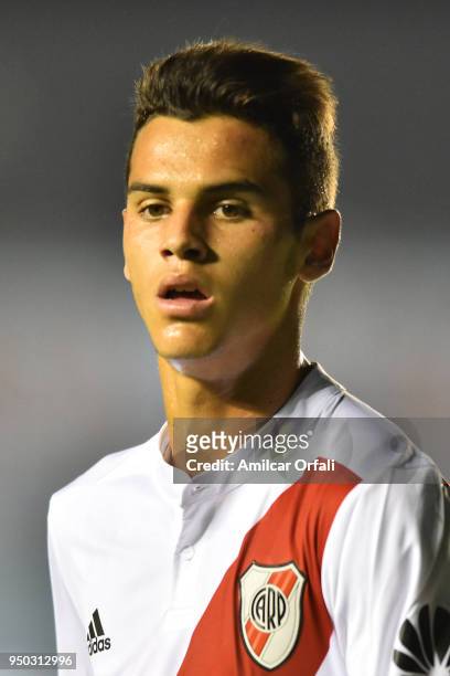 Cristian Ferreira of River Plate looks on during a match between Arsenal and River Plate as part of Argentina Superliga 2017/18 at Julio Humberto...