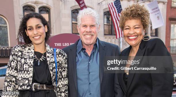 Actors Blake Perlman, Ron Perlman and Opal Stone arriving to the screening of 'To Dust' during the 2018 Tribeca Film Festival at SVA Theatre on April...