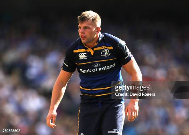 Jordi Murphy of Leinster looks on during the European Rugby Champions Cup Semi-Final match between Leinster Rugby and Scarlets at Aviva Stadium on...
