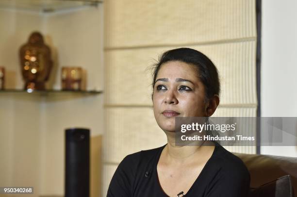 Sabrina Lall, sister of model Jessica Lall, during a press conference, at her residence in DLF 1, on April 23, 2018 in Gurugram, India. On April 30...