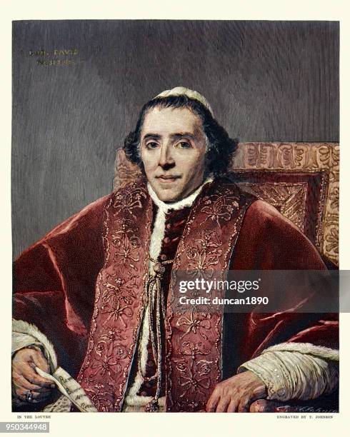 pope pius vii - pope pius vii stock illustrations