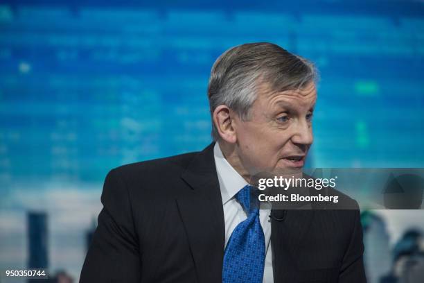 Nick Pinchuk, chairman and chief executive officer of Snap-on Inc., speaks during a Bloomberg Television interview in New York, U.S., on Monday,...