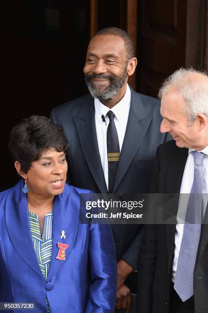Doreen Lawrence, Baroness Lawrence of Clarendon and Sir Lenny Henry attend the 25th Anniversary Memorial Service to celebrate the life and legacy of...