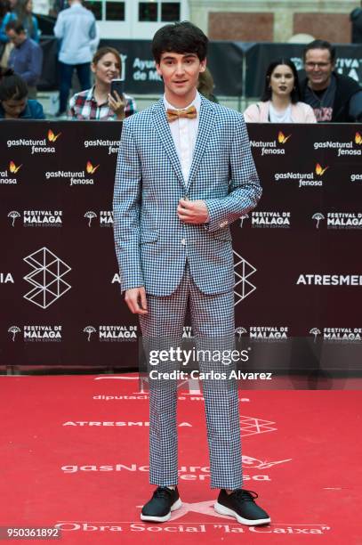 Actor Alvaro Fontalba attends the 21th Malaga Film Festival closing ceremony at the Cervantes Teather on April 21, 2018 in Malaga, Spain.