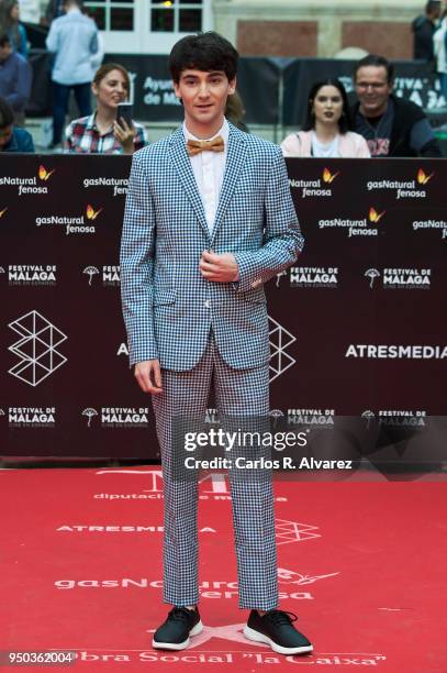 Actor Alvaro Fontalba attends the 21th Malaga Film Festival closing ceremony at the Cervantes Teather on April 21, 2018 in Malaga, Spain.