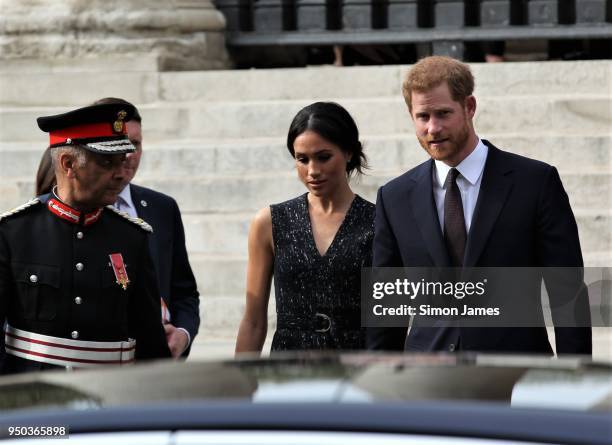 Prince Harry and Meghan Markle attend the 25th Anniversary Memorial Service to celebrate the life and legacy of Stephen Lawrence at St...