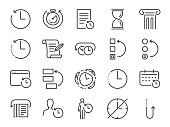 History and time management icon set. Included the icons as Anti-Aging, revert, time, reverse, u-turn, time machine, waiting, reschedule and more