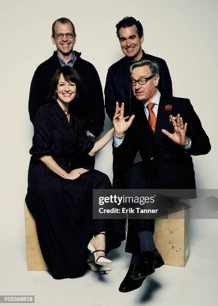 Rosemarie DeWitt, Paul Lieberstein, Brian d'Arcy James and Paul Feig of the film Song of Back and Neck poses for a portrait during the 2018 Tribeca...