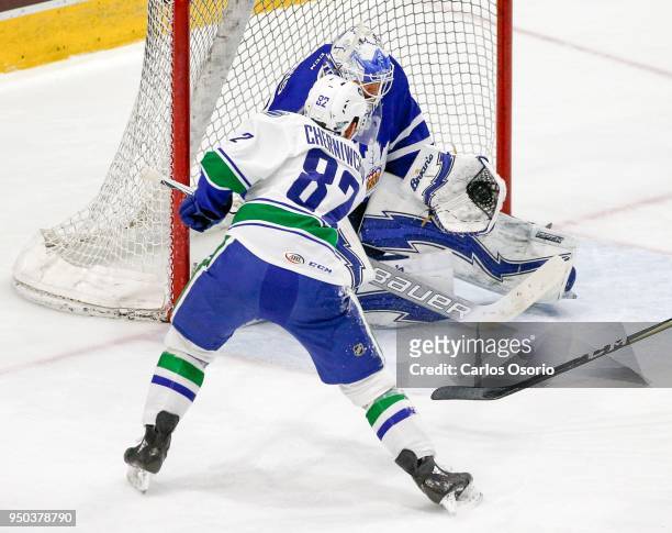 The Toronto Marlies host the Utica Comets in game 2 of their AHL Calder Cup playoff series at the Ricoh Coliseum.