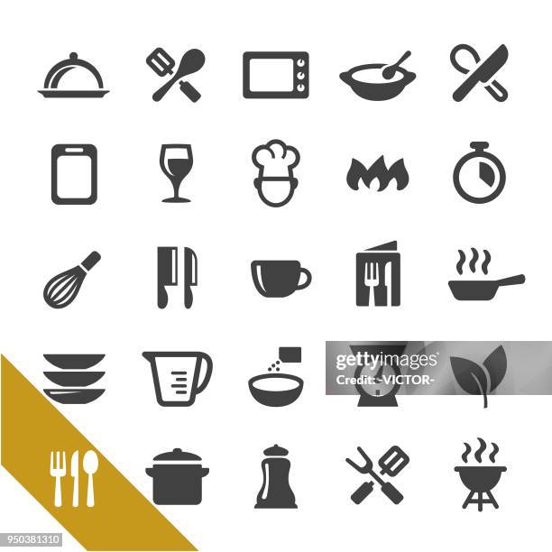 kochen icons - select serie - gourmet küche stock-grafiken, -clipart, -cartoons und -symbole