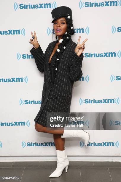 Janelle Monae visits the SiriusXM Studios on April 23, 2018 in New York City.