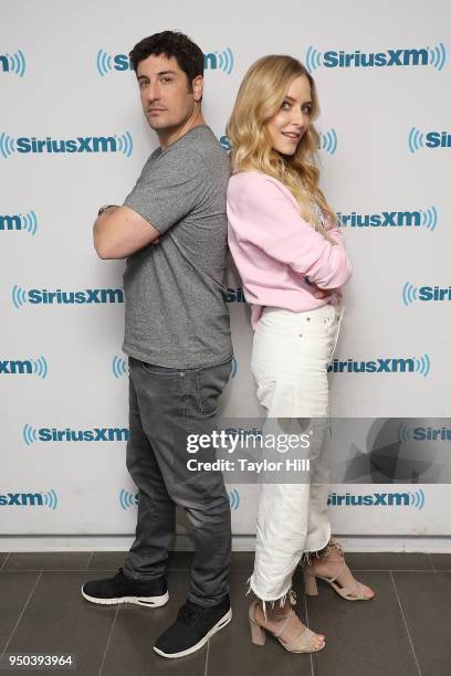 Jason Biggs and Jenny Mollen visit the SiriusXM Studios on April 23, 2018 in New York City.