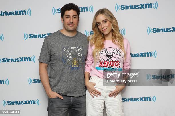 Jason Biggs and Jenny Mollen visit the SiriusXM Studios on April 23, 2018 in New York City.