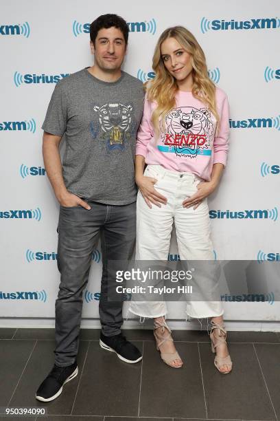 Jason Biggs and Jenny Mollen visit the SiriusXM Studios on April 23, 2018 in New York City.