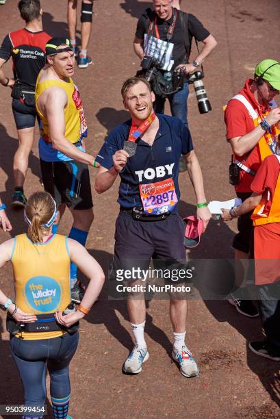 Toby Tarrant poses for a photo ahead of participating in The Virgin London Marathon on April 22, 2018 in London, England.