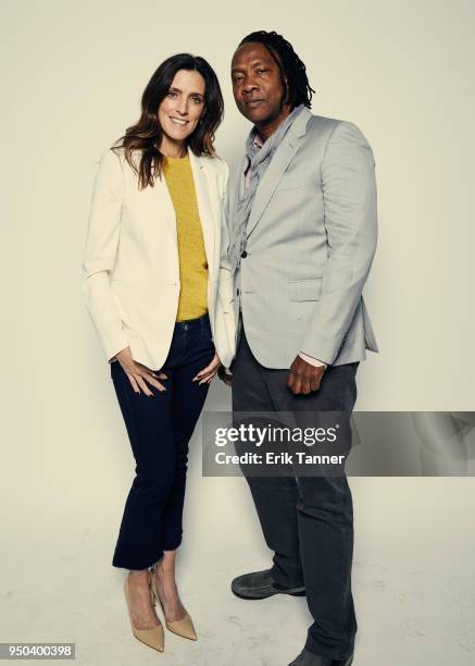 Laura Brownson and Roger Ross Williams of the film The Rachel Divide pose for a portrait during the 2018 Tribeca Film Festival at Spring Studio on...