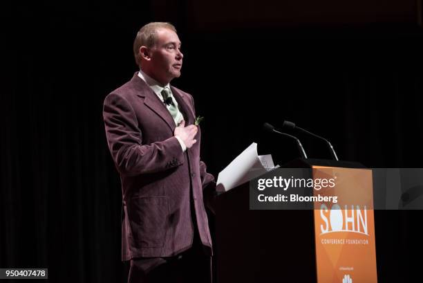 Jeffrey Gundlach, chief executive officer and chief investment officer of DoubleLine Capital LP, speaks at the 23rd annual Sohn Investment Conference...