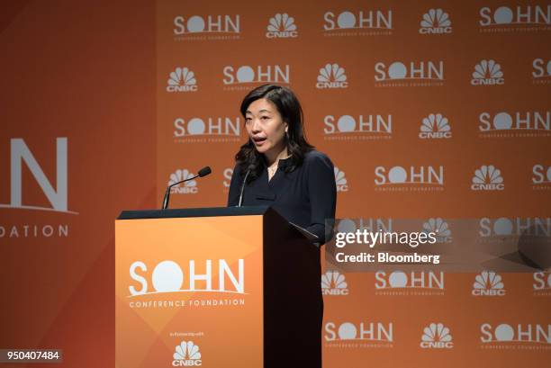 Li Ran, chief investment officer of Half Sky Capital, speaks at the 23rd annual Sohn Investment Conference in New York, U.S., on Monday, April 23,...