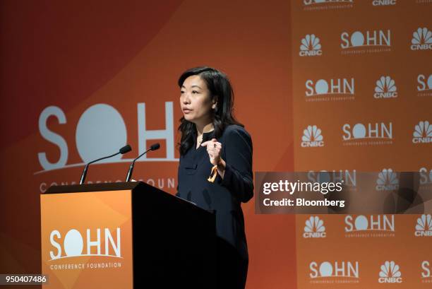 Li Ran, chief investment officer of Half Sky Capital, speaks at the 23rd annual Sohn Investment Conference in New York, U.S., on Monday, April 23,...