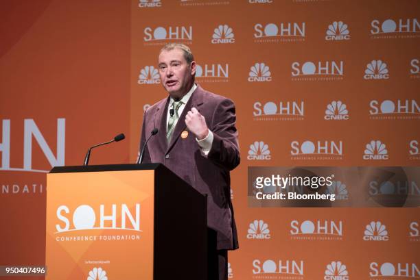 Jeffrey Gundlach, chief executive officer and chief investment officer of DoubleLine Capital LP, speaks at the 23rd annual Sohn Investment Conference...