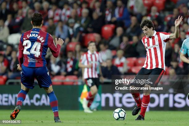 Jose Campana of Levante, Mikel San Jose of Athletic Bilbao during the La Liga Santander match between Athletic de Bilbao v Levante at the Estadio San...