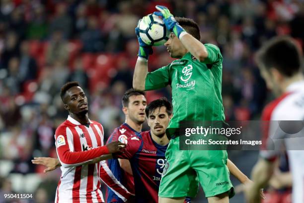 Oier of Levante during the La Liga Santander match between Athletic de Bilbao v Levante at the Estadio San Mames on April 23, 2018 in Bilbao Spain