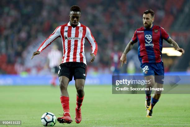 Benat of Athletic Bilbao, Antonio Luna of Levante during the La Liga Santander match between Athletic de Bilbao v Levante at the Estadio San Mames on...