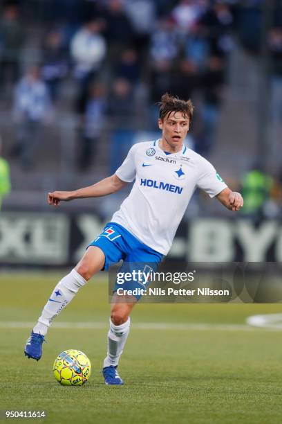 Simon Thern of IFK Norrkoping during the Allsvenskan match between IFK Norrkoping and IK Sirius FK on April 23, 2018 at Ostgotaporten, Norrkoping,...