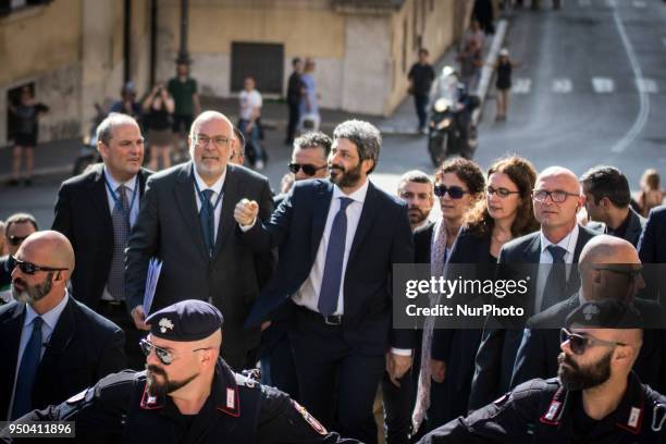 The President of the Chamber of Deputies Roberto Fico goes to the Quirinale to receive the exploratory assignment from the President of the Republic...